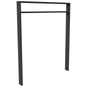 Lean-on hoop made of steel tube | Square tube, 80 x 20 mm | with cross bar (small distance) | total width: 1000 mm | hot-dip galvanized and coated DB 703